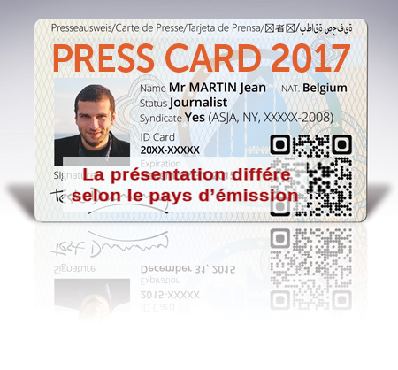 Carte de presse - Press Card journalist - Photojournaliste